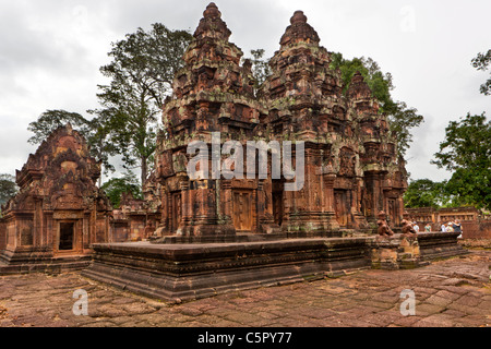 Banteay Srei und Banteay Srey, in der Nähe von Angkor, Siem Reap, Kambodscha, Indochina, Südost-Asien Stockfoto