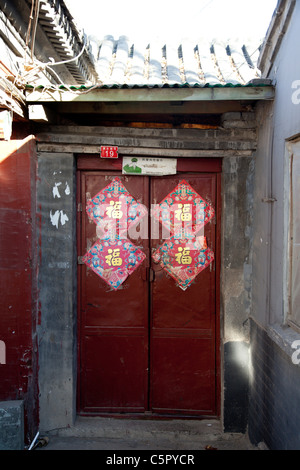 Straßen und Gassen von Hutong in Peking, China Stockfoto