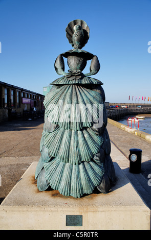 Frau stand - Margate-Hafen Stockfoto