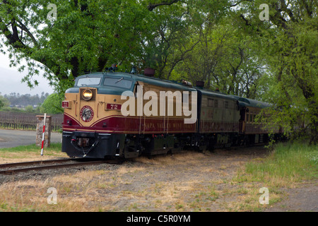 Napa Valley Wine Train, Napa, Kalifornien, Vereinigte Staaten von Amerika Stockfoto