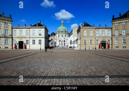 Marmor-Kirche und Schloss Amalienborg, Kopenhagen, Dänemark Stockfoto