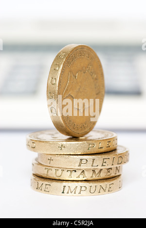 Ein Pfund-Münzen Stockfoto