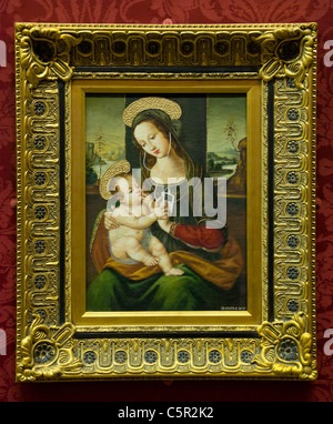 Banksy Bild der Madonna mit Kind trägt einen iPod, The Bristol City Museum and Art Gallery, Bristol, England Stockfoto