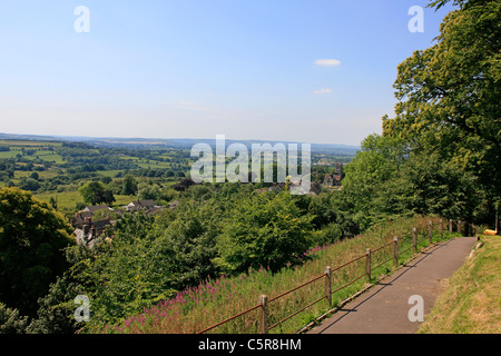 Blick über den Dorset Downs von der Spitze des Gold Hill in Shaftesbury Stockfoto