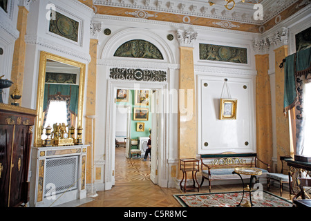 Innenräume des Schlosses, Pawlowsk bei Sankt Petersburg, Russland Stockfoto