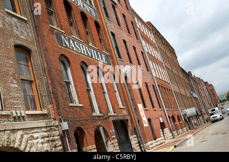 vordere Straße Lagerhallen auf first Avenue Nashville Tennessee USA Stockfoto