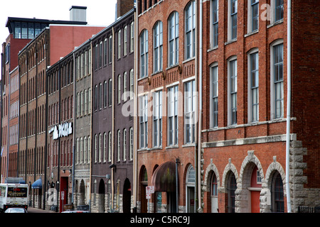 vordere Straße Lagerhallen auf first Avenue Nashville Tennessee USA Stockfoto