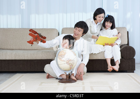 Eine Familie, die gute Zeit Stockfoto