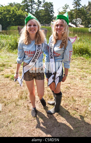 Informationen-Mädchen am Latitude Festival 2011, Henham Park, Suffolk, England.U.K Stockfoto