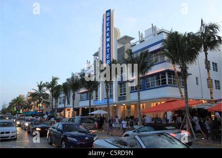 Wellenbrecher Hotel, Ocean Drive, Miami South Beach, Gold Coast, Florida, Vereinigte Staaten von Amerika, USA, Nordamerika Stockfoto