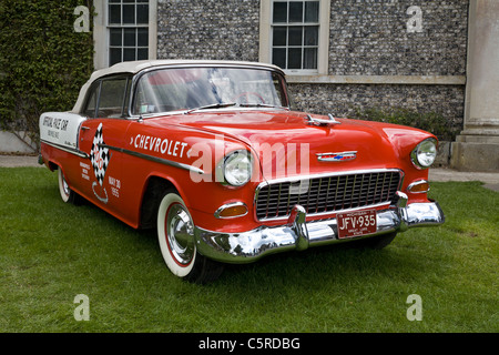1955 Chevrolet Bel Air Convertible, einmal Pace Car bei den 500 Meilen von Indianapolis. 2011 Goodwood Festival of Speed, Sussex, UK. Stockfoto