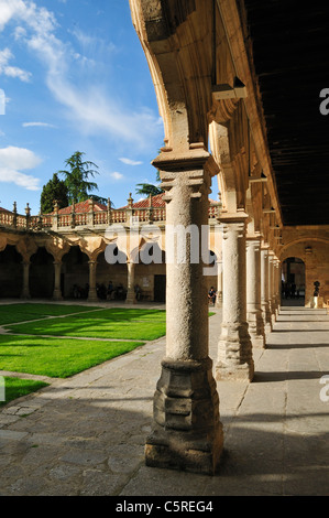 Europa, Spanien, Kastilien und León, Salamanca, Blick auf mittelalterlichen Kreuzgang im Patio de Escuelas Menores Stockfoto