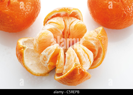 Scheiben von Mandarinen (Citrus Ã – Aurantium) Stockfoto