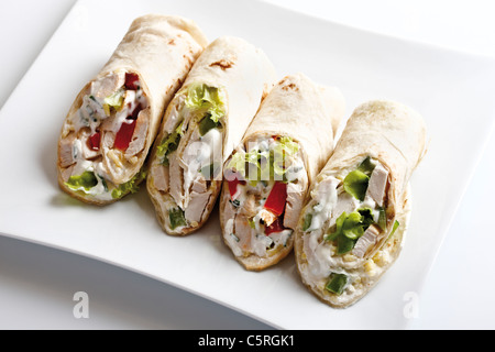 Hähnchen-Wraps Stockfoto