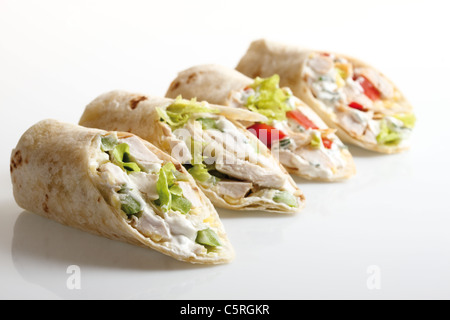 Hähnchen-Wraps Stockfoto