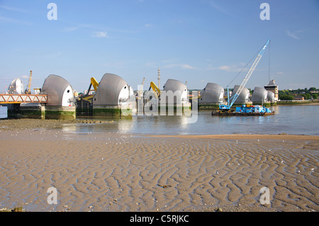 Themse Sturmflutwehr, Silvertown, West Ham, London Borough von Newham, London, Greater London, England, Vereinigtes Königreich Stockfoto