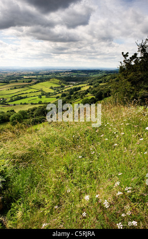 See Gormire und Vale of York von Sutton Bank, North York Moors National Park Stockfoto