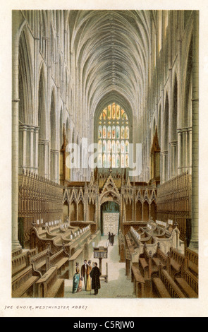 Der Chor der Westminster Abbey, London, England im 19. Jahrhundert Stockfoto