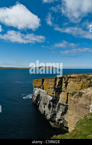 dh Fishing Geo ROUSAY ORKNEY Rousay Seeklippen und Nordküste von Orkney Meeresklippe schottland Stockfoto