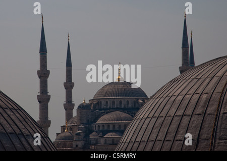 Die blaue Moschee, Kathedrale Ayasofya (Hagia Sophia) und Moschee, Istanbul, Türkei Stockfoto