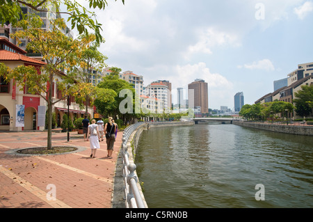 Robertson Quay am Singapore River Ufer, Singapur, Südostasien, Asien Stockfoto