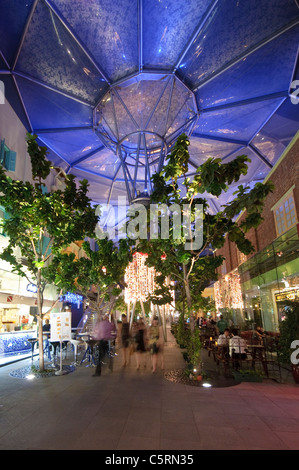 Hippe Party Bezirk Clarke Quay am Singapore River in der Nacht, Nachtleben, Singapur, Südostasien, Asien Stockfoto