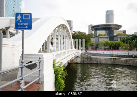 Elgin Bridge und dem neuen Parlament Gebäude am Singapore River, Singapur, Südostasien, Asien Stockfoto