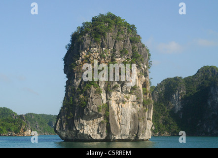 Eine Limstone Karst Insel in Ha Long Bucht, Vietnam. Juni 2007. Stockfoto