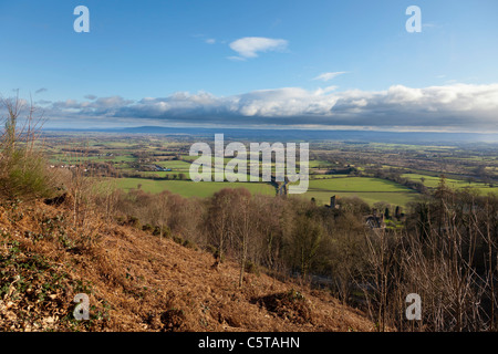 Blick auf Nidderdale aus Brimham Rocks in North Yorkshire England Stockfoto