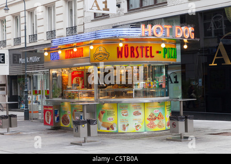 Wurstel Hotdog-Stand in Wien Österreich Stockfoto