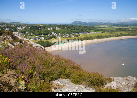 Llanbedrog Gwynedd North Wales UK Juli schaut auf dieses walisischen Seaside Resort von der Spitze des Mynydd Tir-y-Cwmwd Stockfoto