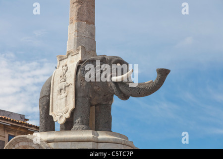Elefant-Lava-Skulptur von Piazza Duomo-Catania-Sizilien-Italien Stockfoto