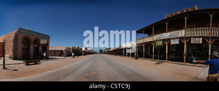 Panorama der wichtigsten Straße Tombstone, Arizona Stockfoto
