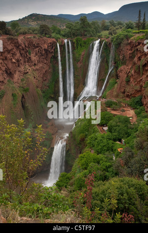 Kaskaden d'Ouzoud Wasserfall, Fluss El Abid, mittleren Atlasgebirge, Marokko, Nordafrika. Stockfoto