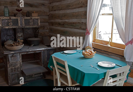 Pioneer Cabin im Great Lakes Museum Stockfoto