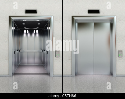 Aufzug mit offenen Türen Stockfoto, Bild: 146778757 - Alamy