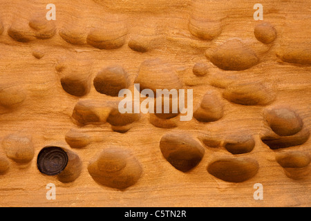 USA, Utah, Little Wild Horse Canyon, Slot Canyon Rock Gesicht, optische Täuschung, close-up, full frame Stockfoto