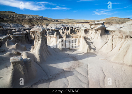 USA, New Mexico, Bisti Wilderness Area, Hoodoos in Landschaft Stockfoto