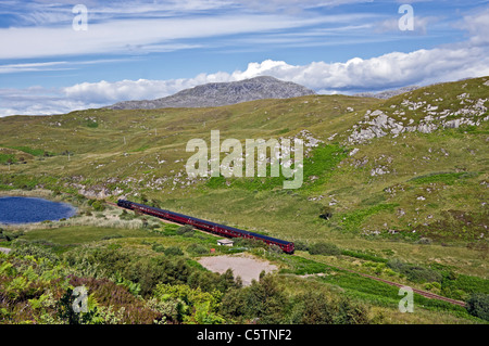 Der Nachmittag Jacobite Dampfzug in Richtung Mallaig von Morar in den westlichen Highlands von Schottland Stockfoto