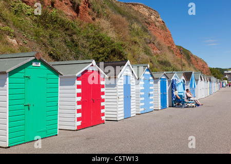 Strandhütten seaton Devon Heritage Coast England GB Europa Stockfoto