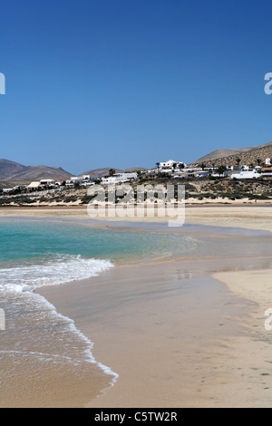 Spanien, Kanarische Inseln, Fuerteventura, Risco Del Paso, Playa de Sotavento, Jandia, Blick auf Strand Stockfoto