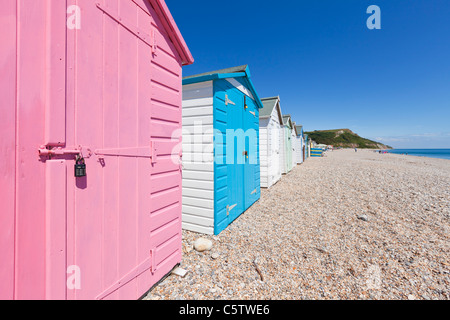 Strandhütten seaton Devon Heritage Coast England GB Europa Stockfoto