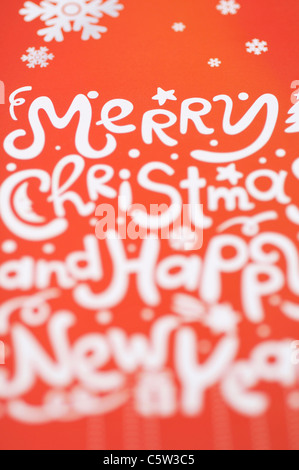 Frohe Weihnachten und ein glückliches neues Jahreskarte Stockfoto