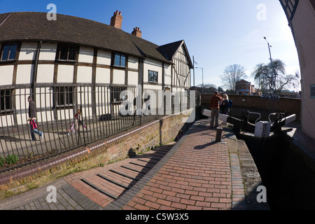 Die Komturei in Worcester, eine Holz gerahmt Gebäude während des englischen Bürgerkriegs und jetzt ein museum Stockfoto