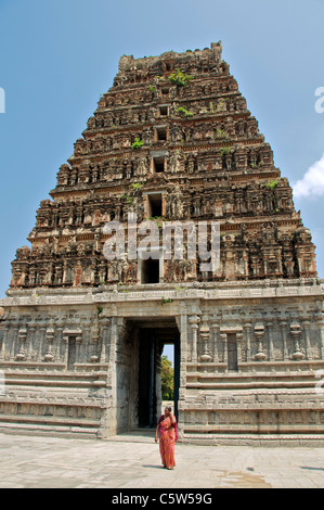 Gopuram Sri Venkataramana Tempel Fort Gingee Tamil Nadu in Südindien Stockfoto