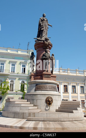 Bronze-Denkmal von Katharina der großen, Kaiserin von Russland, Odessa, Ukraine, Europa Stockfoto