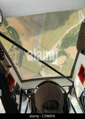 Blick vom Licht Flugzeug-cockpit Stockfoto