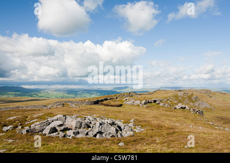 Bowland Knotts in den Trog von Bowland, Lancashire, UK, mit Blick auf den Yorkshire Dales. Stockfoto