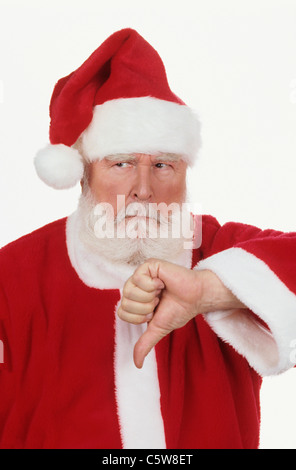 Santa Claus, Daumen runter, Porträt Stockfoto