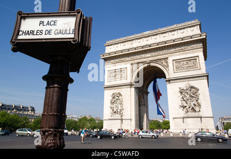 Frankreich, Paris, Champs-Elysées, Place Charles De Gaulle Stockfoto